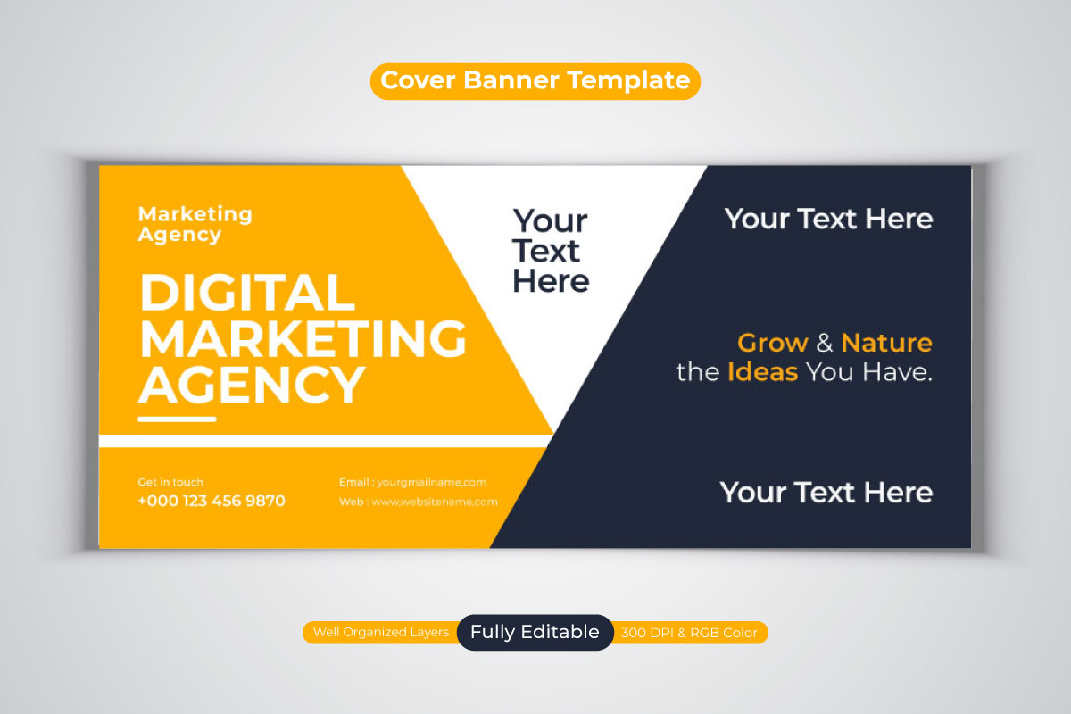 Creative Idea Professional Digital Marketing Agency Template Design For Facebook Cover Banner
