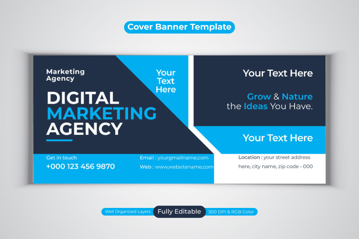 Creative Professional Digital Marketing Agency Design For Facebook Cover Banner