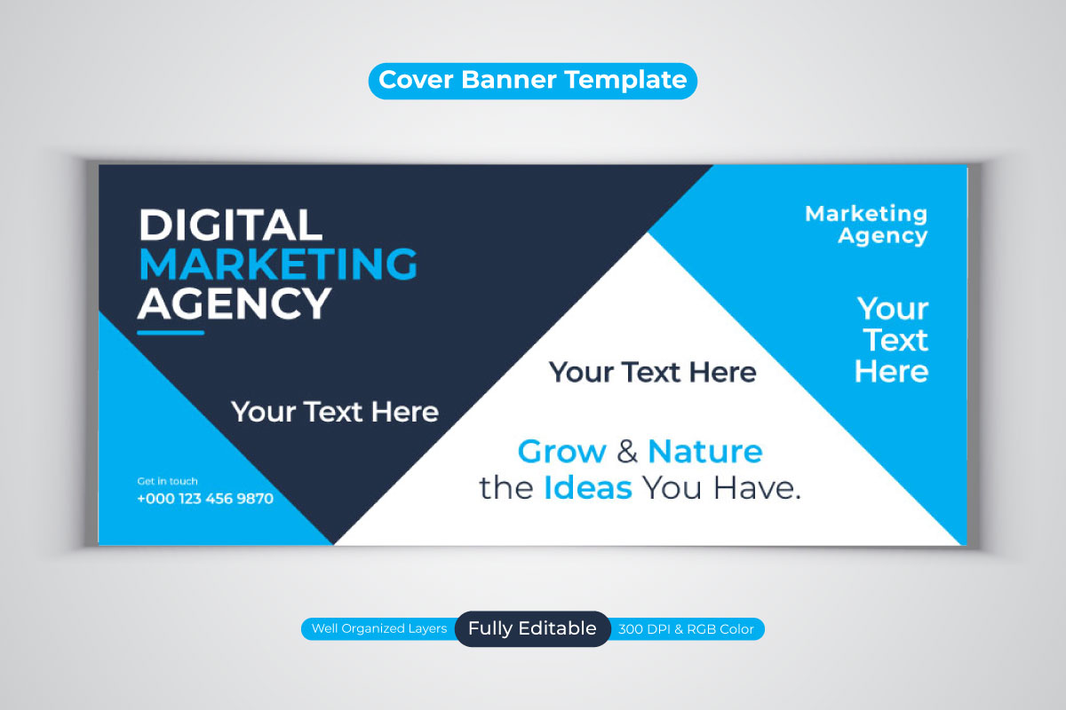 Creative New Professional Digital Marketing Agency Template Design For Facebook Cover Banner