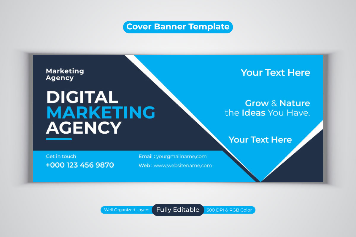 Creative New Professional Digital Marketing Agency Vector Design For Facebook Cover Banner