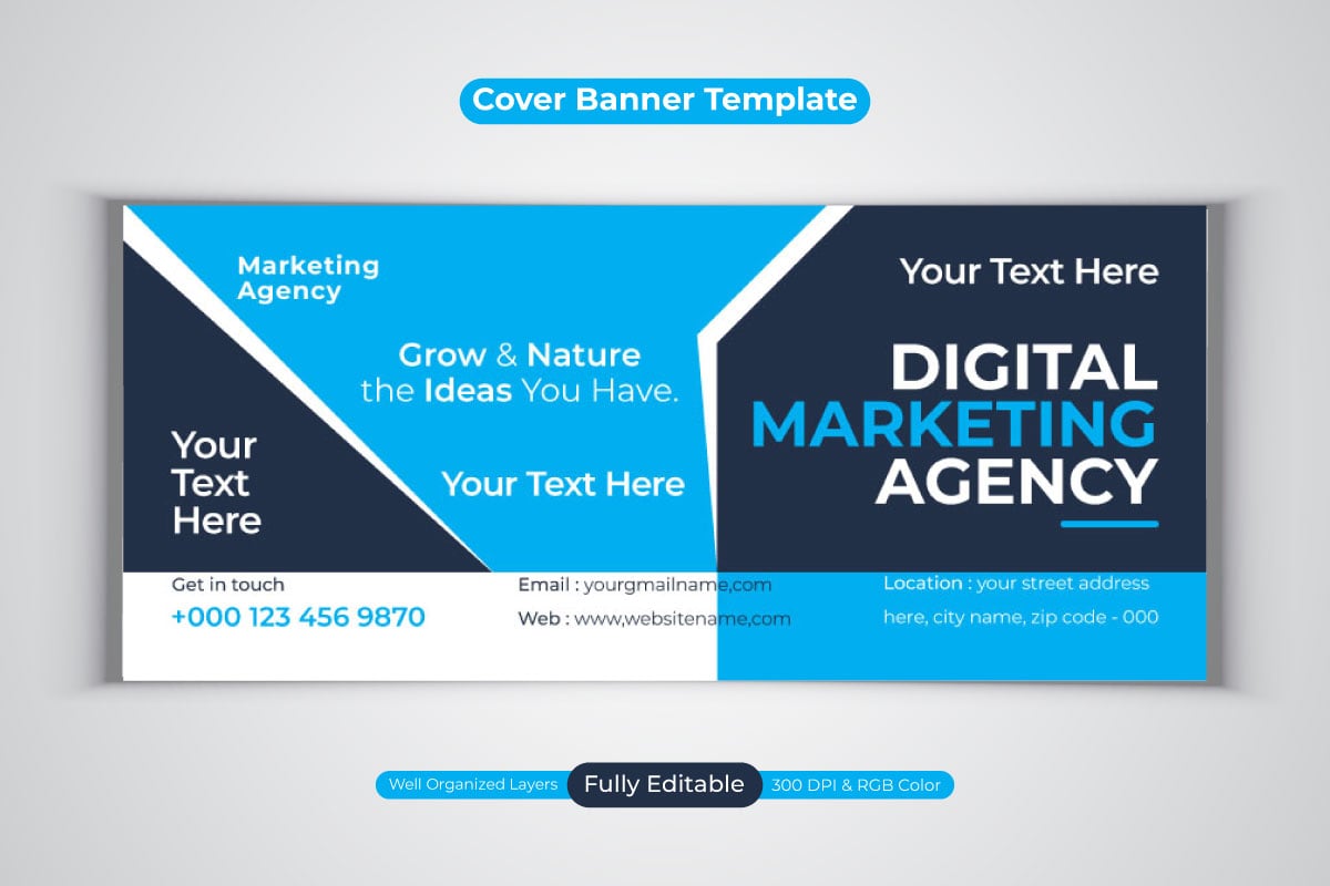 Creative New Professional Digital Marketing Agency Design For Facebook Cover Banner