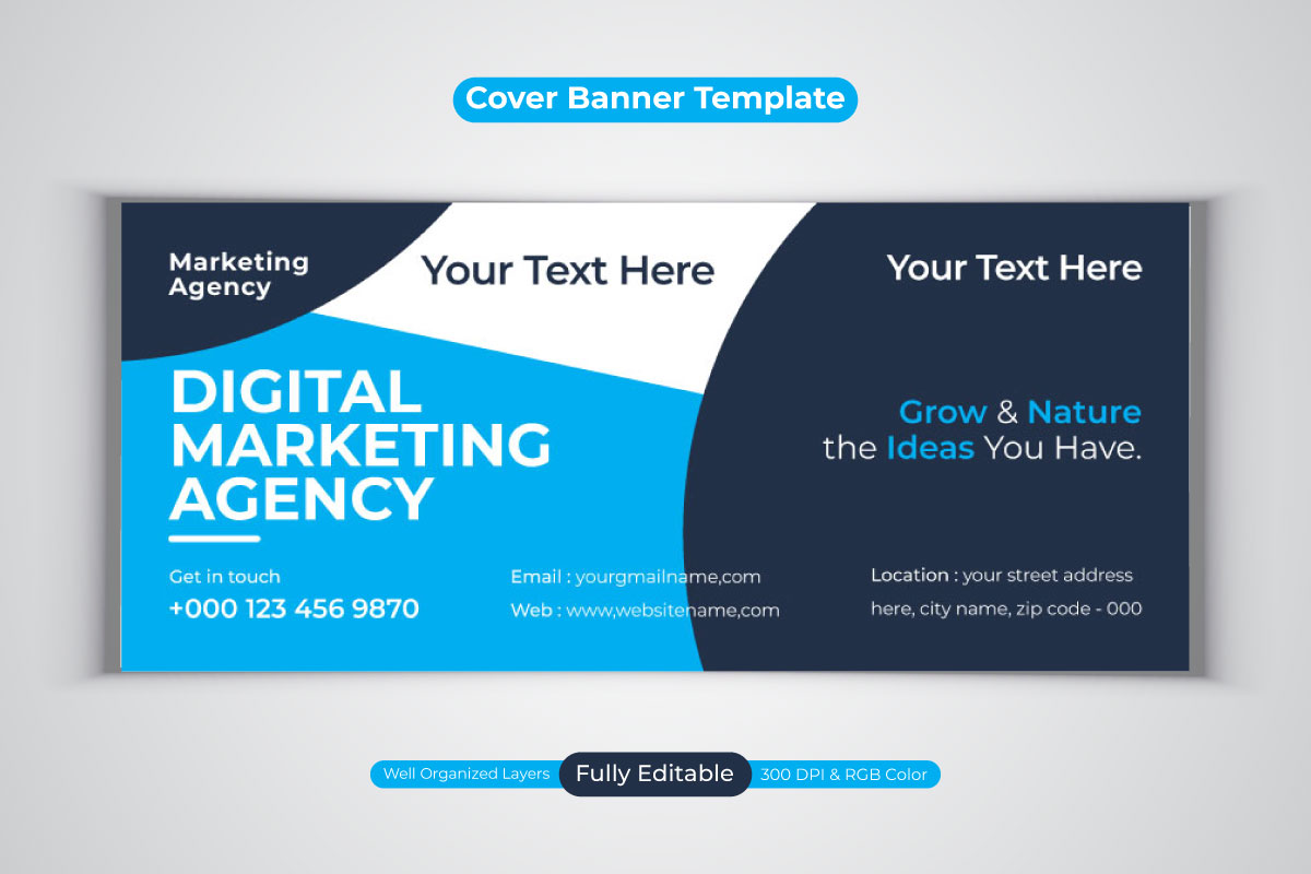 Professional Digital Marketing Agency For Facebook Cover Vector Banner