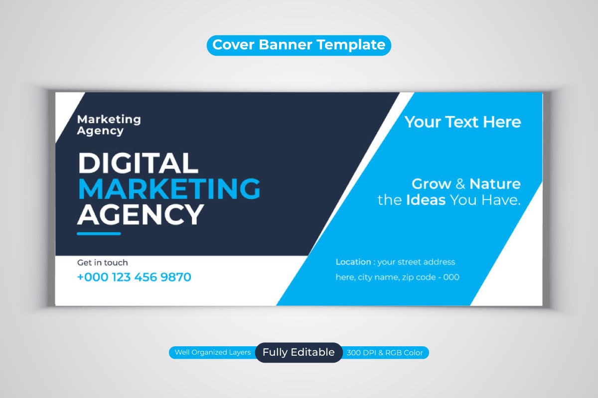 New Professional Digital Marketing Agency For Facebook Cover Banner Design