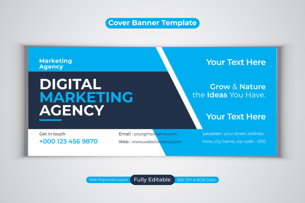 New Professional Digital Marketing Agency Design For Facebook Cover Banner