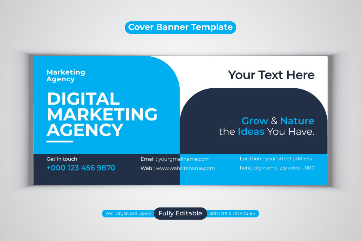 Professional Digital Marketing Agency For Facebook Cover Banner Template