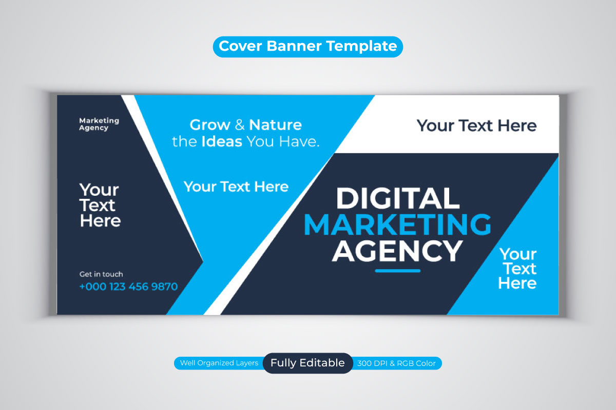 New Professional Digital Marketing Agency Facebook Cover Banner Design