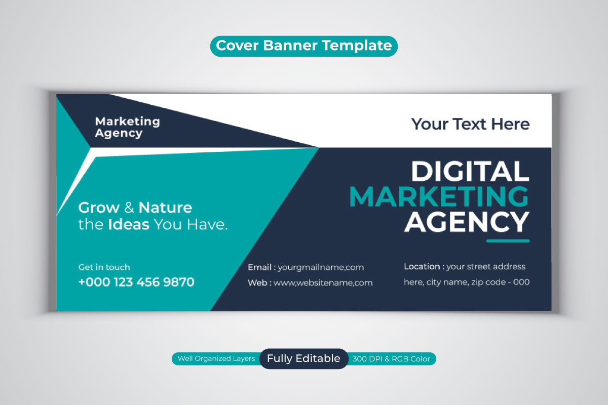 Professional Corporate Digital Marketing Agency Facebook Cover Banner Design