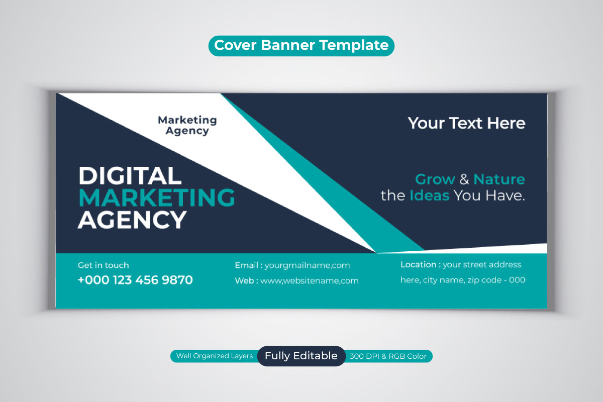 New Digital Marketing Agency Social Media For Facebook Cover Design