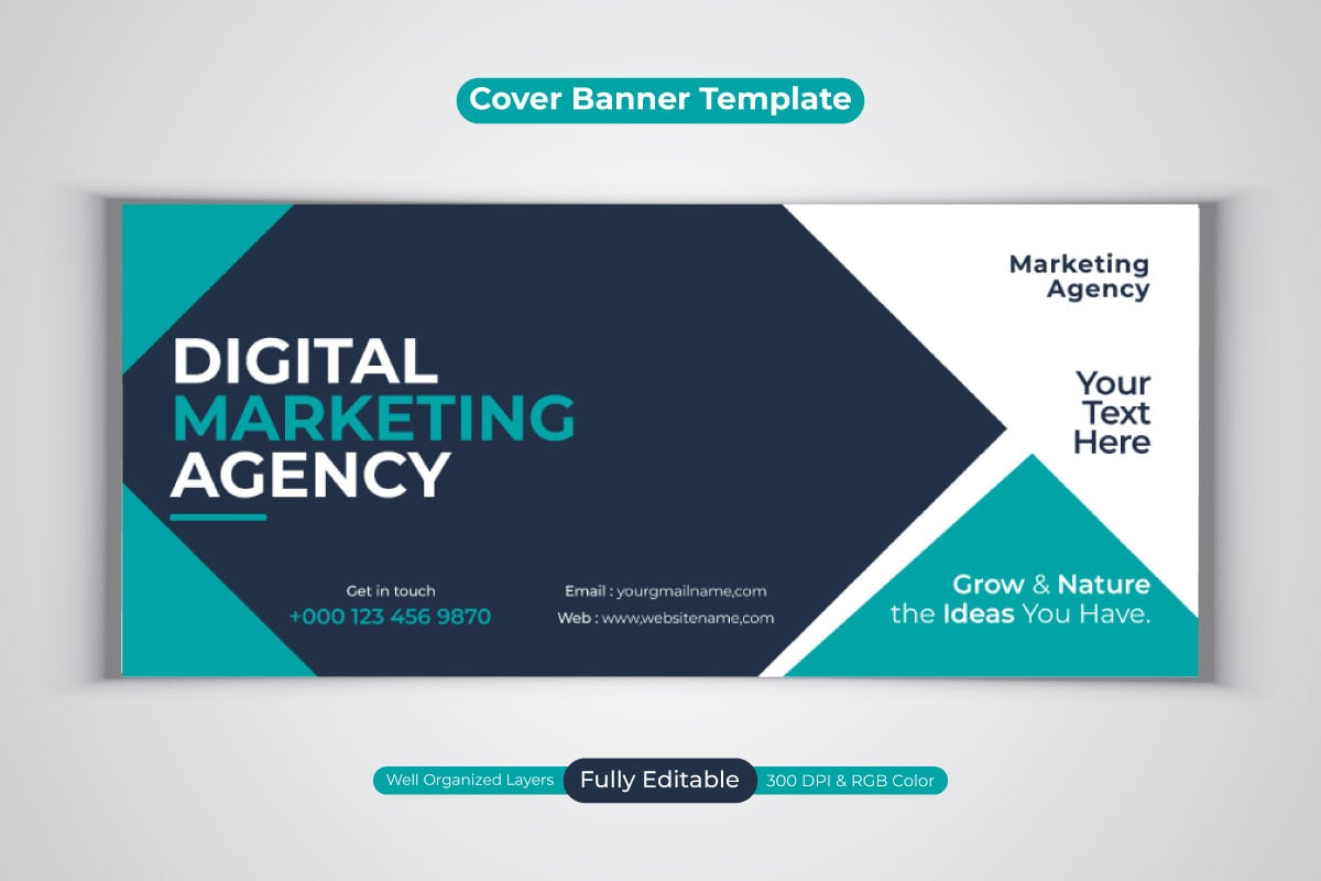 Professional Digital Marketing Agency Social Media Banner Design For Facebook Cover