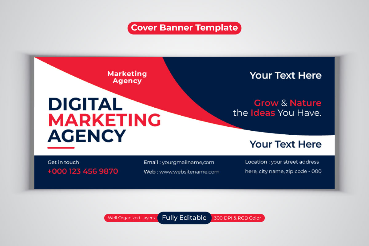 New Professional Digital Marketing Agency Social Media Banner For Facebook Cover Design