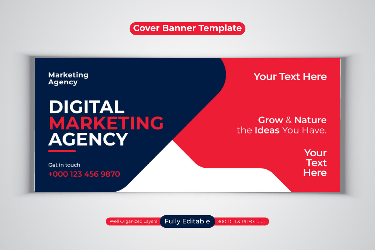 New Professional Digital Marketing Agency Social Media Banner Design For Facebook Cover