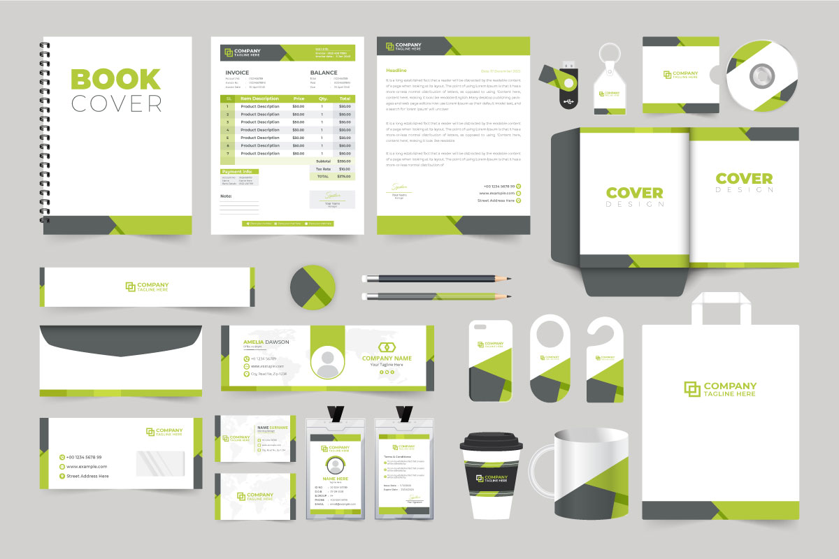 Corporate brand identity stationery