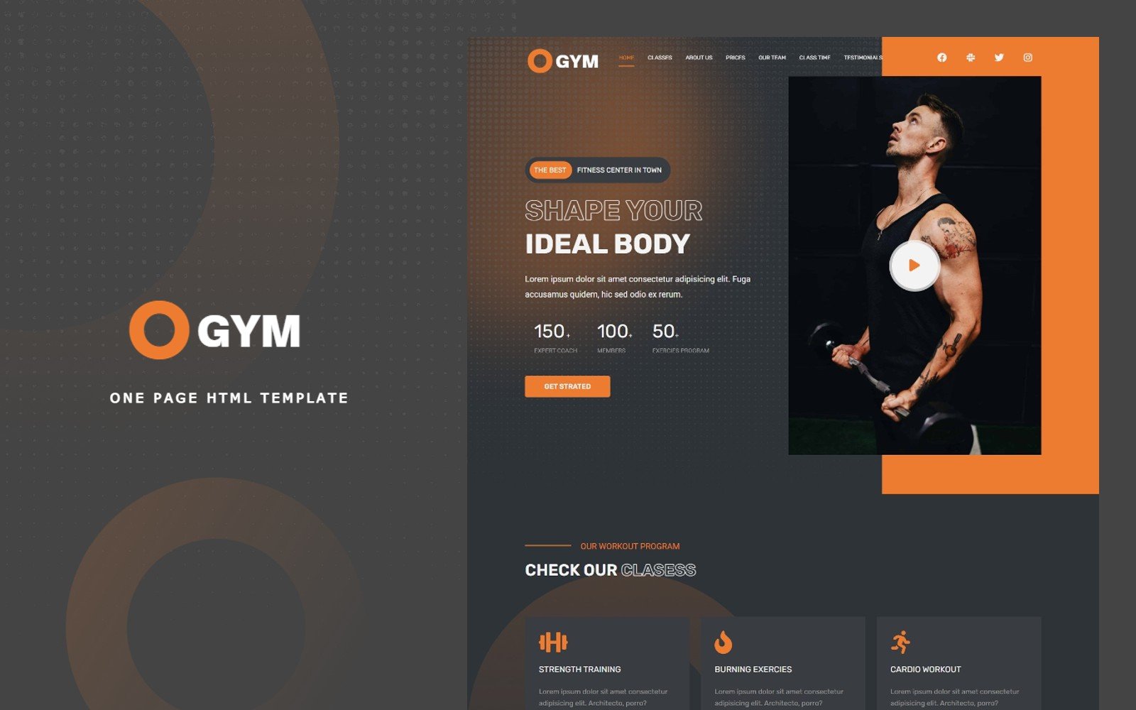 Ogym - Body Builder And Gym Landing Page Bootstrap 5 template
