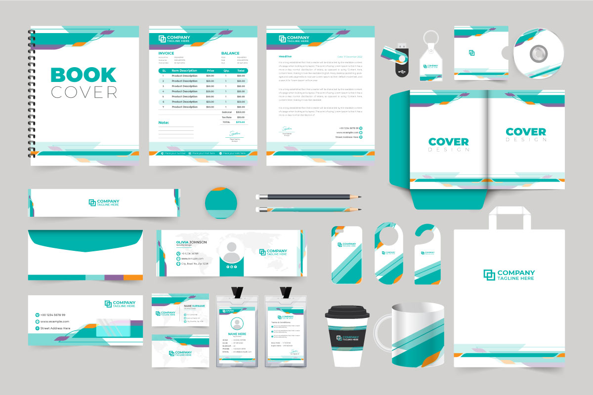 Brand identity stationery design vector