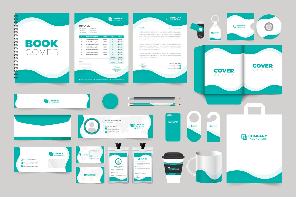 Office stationery template collection