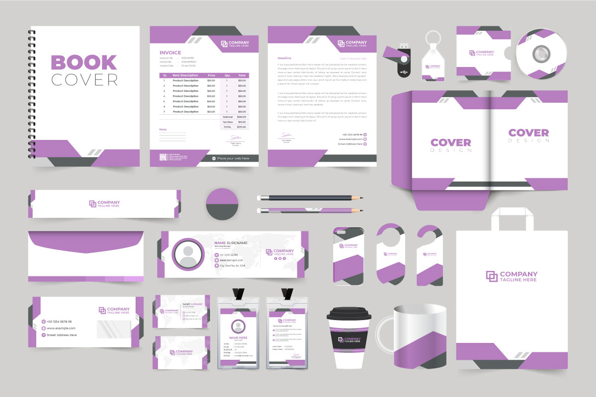 Creative company brand promotion set