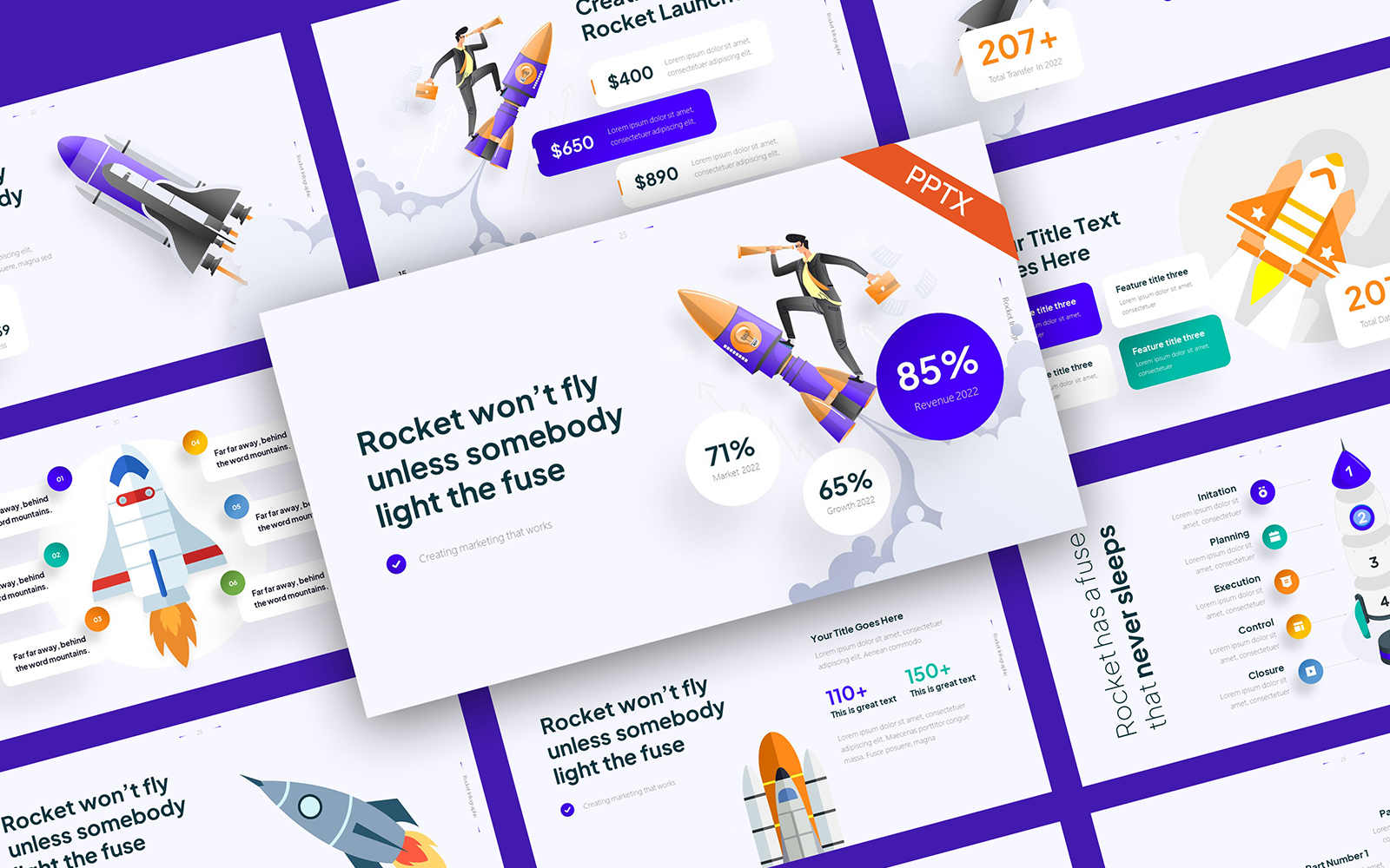 Rocket Creative Infographic PowerPoint Template