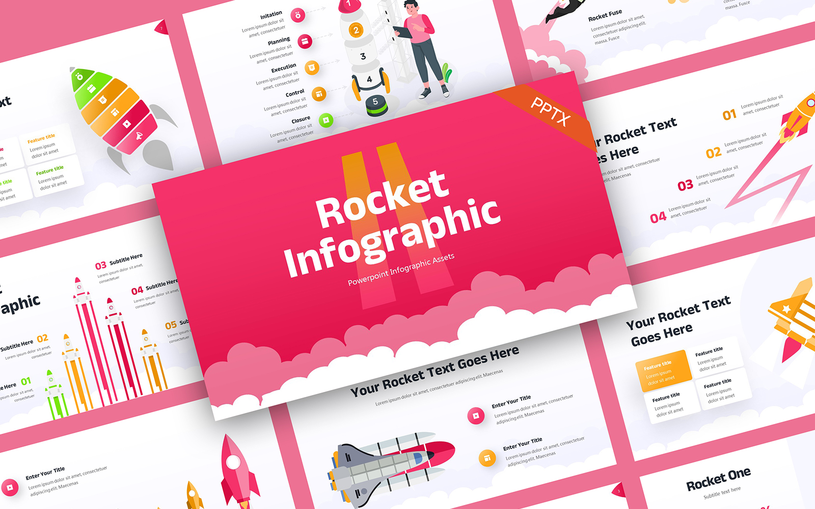 Rocket Infographic PowerPoint Template