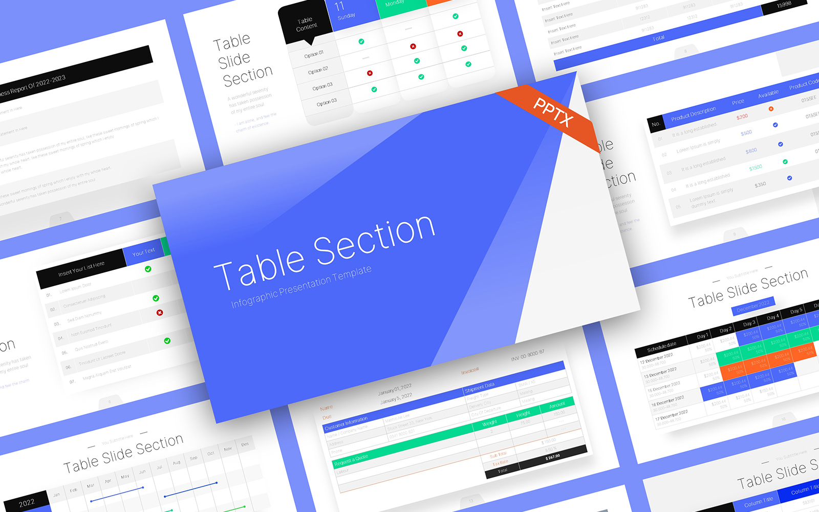 Table Section Infographic PowerPoint Template