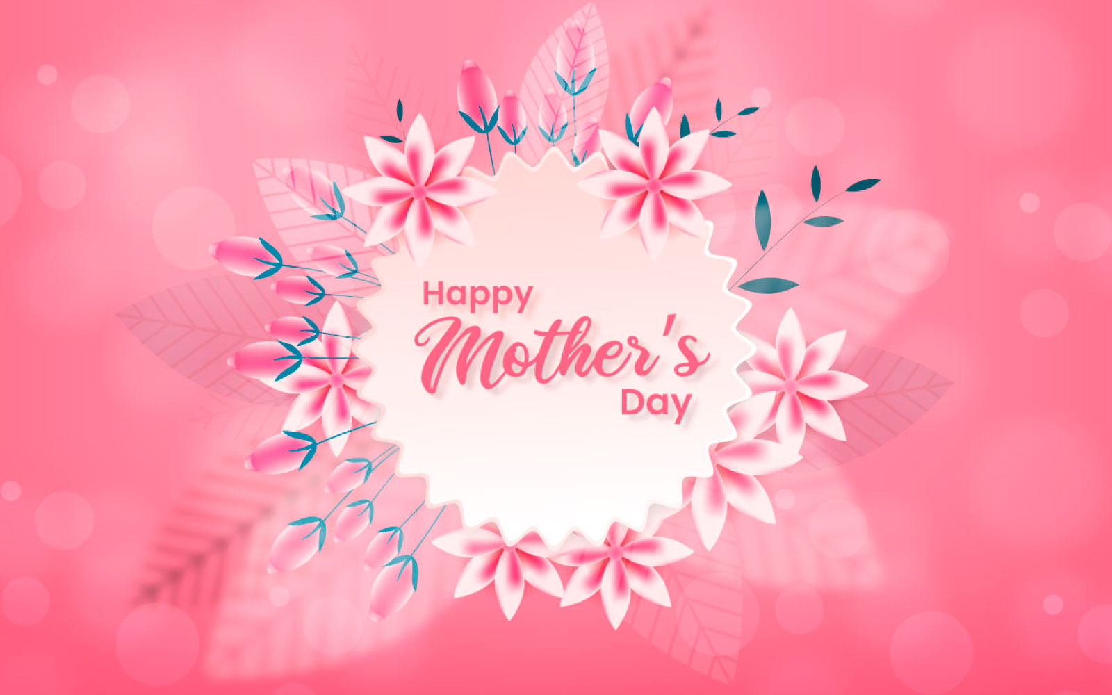 Mothers day  greeting card  design  with floral design