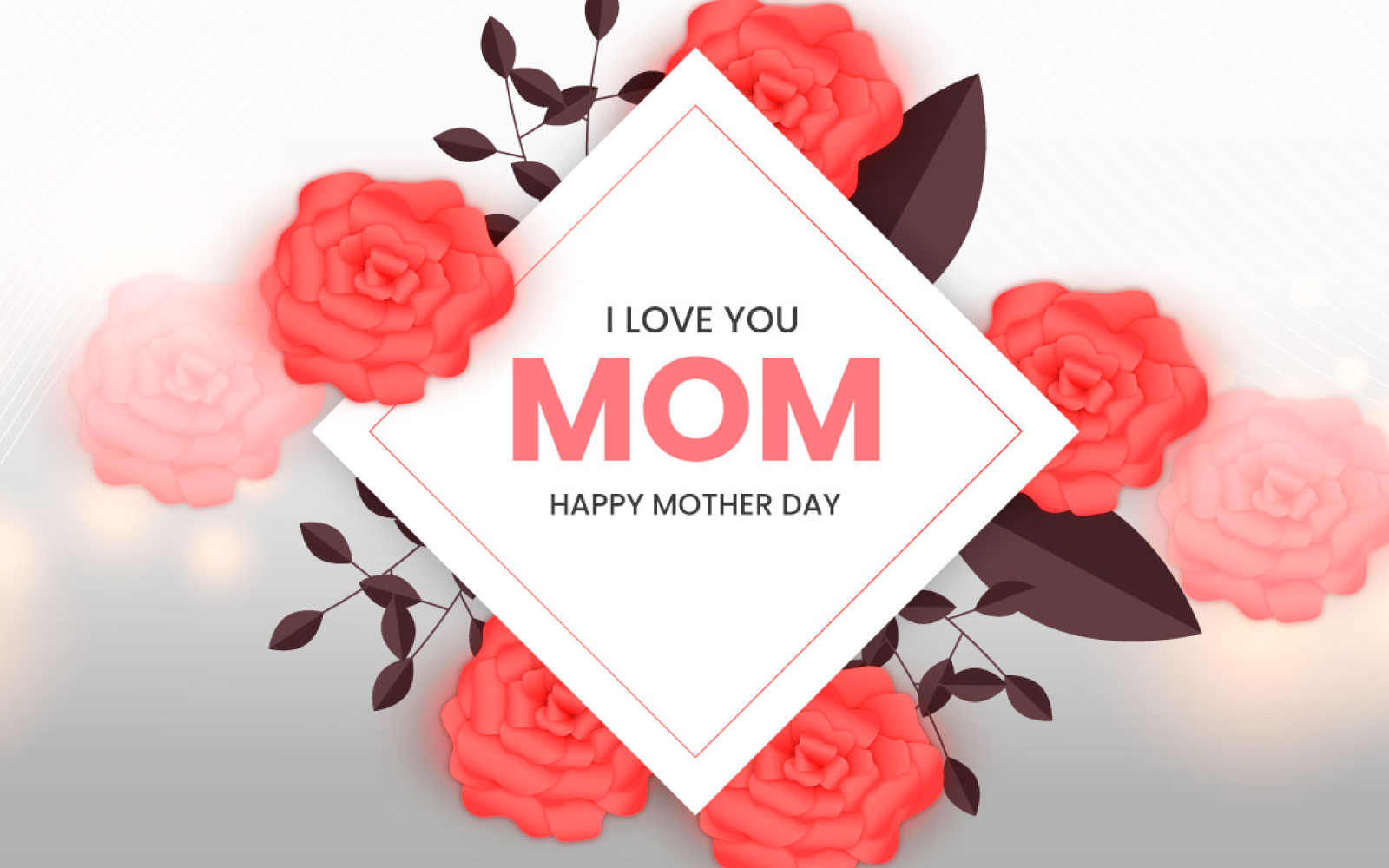 Mothers day  greeting card  design  with flower and floral idea