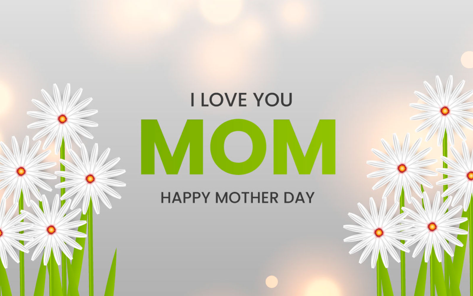 Mothers day  greeting card  design  lighting background  with floral idea