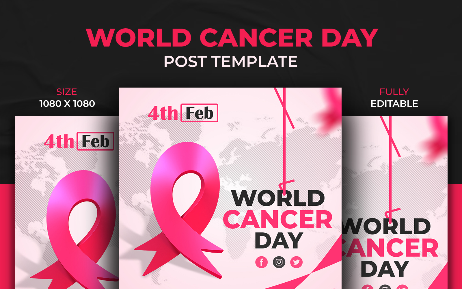 World Cancer Day 3D Social Media Post Design