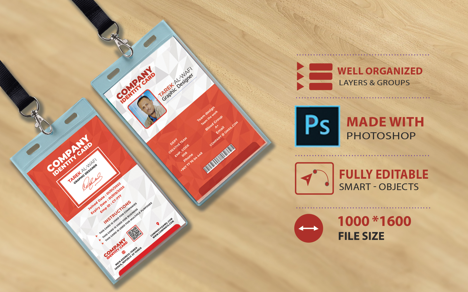 Red Corporate Identity Card Design