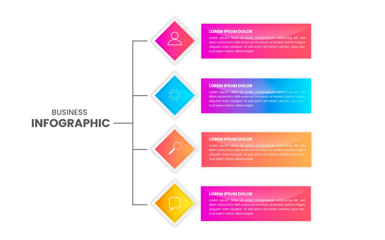 Vector presentation business infographic step  design template