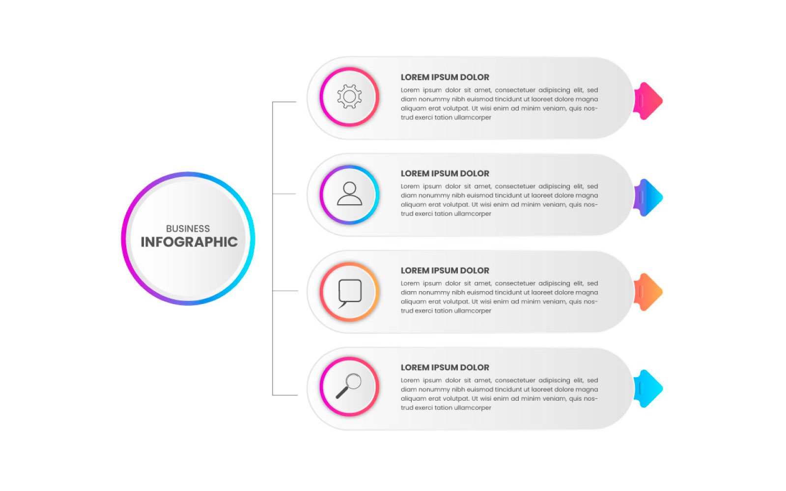 Vector presentation business infographic step design