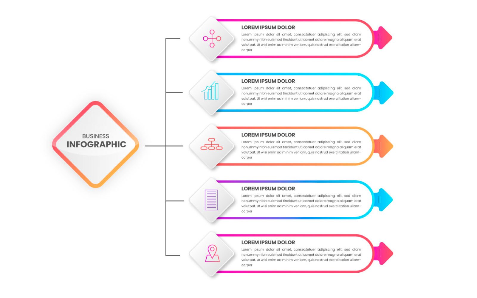 Vector presentation business infographic step  design template  idea