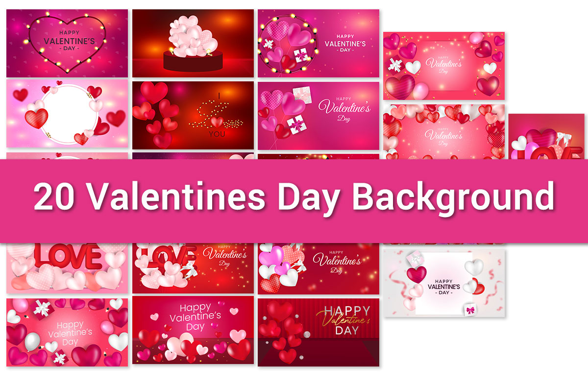 Valentines Day Background Set Bundle