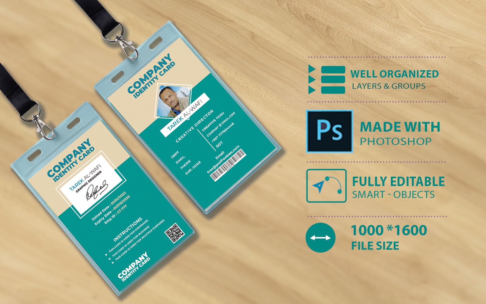 Corporate Identity Card Template Design -Blue