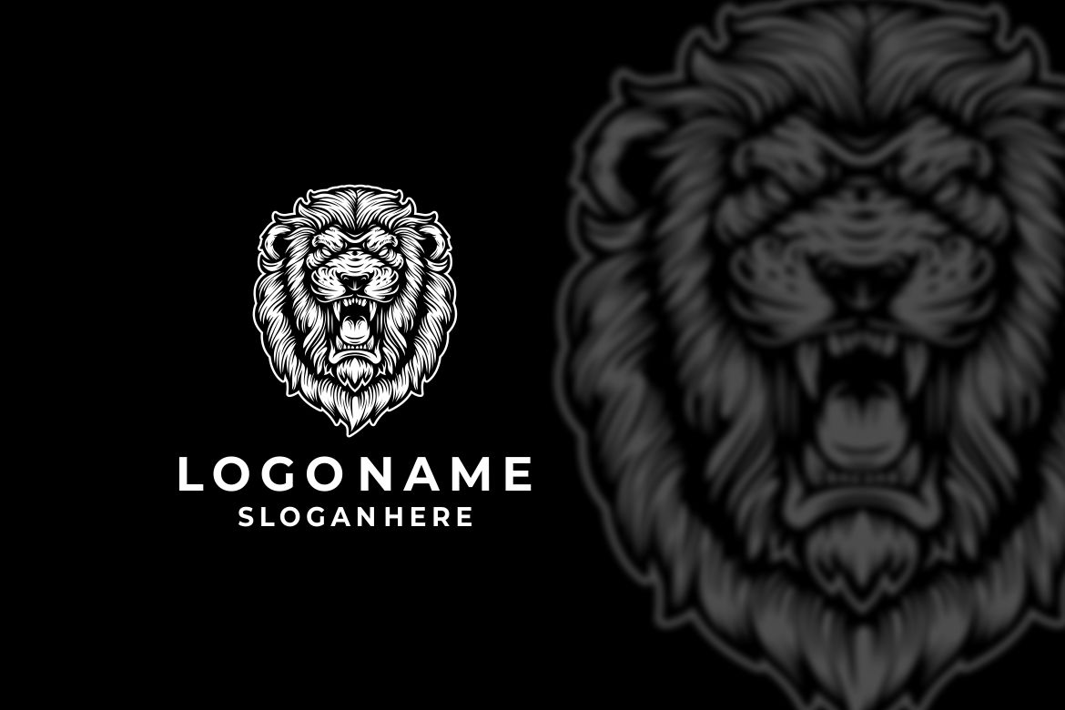 Lion Roaring Graphic Logo Design