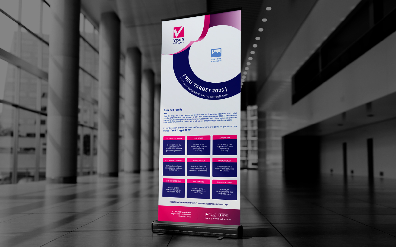 Street Roll Up Promo Banner and X Banner Template