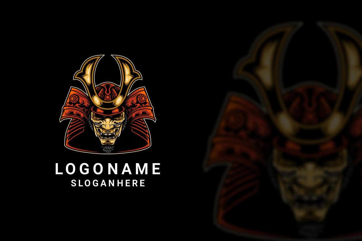 Samurai Mask Graphic Logo Design