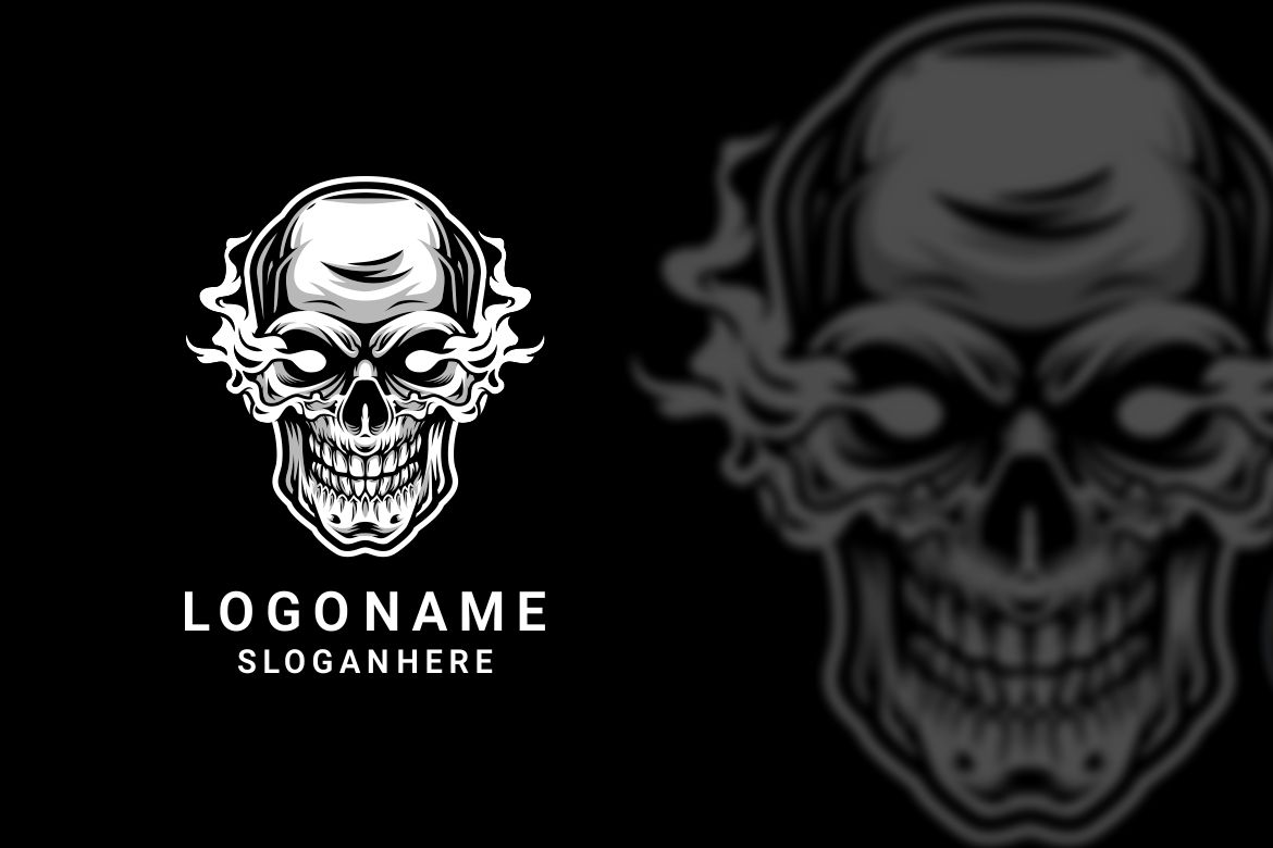 Skull Flame Graphic Logo Design