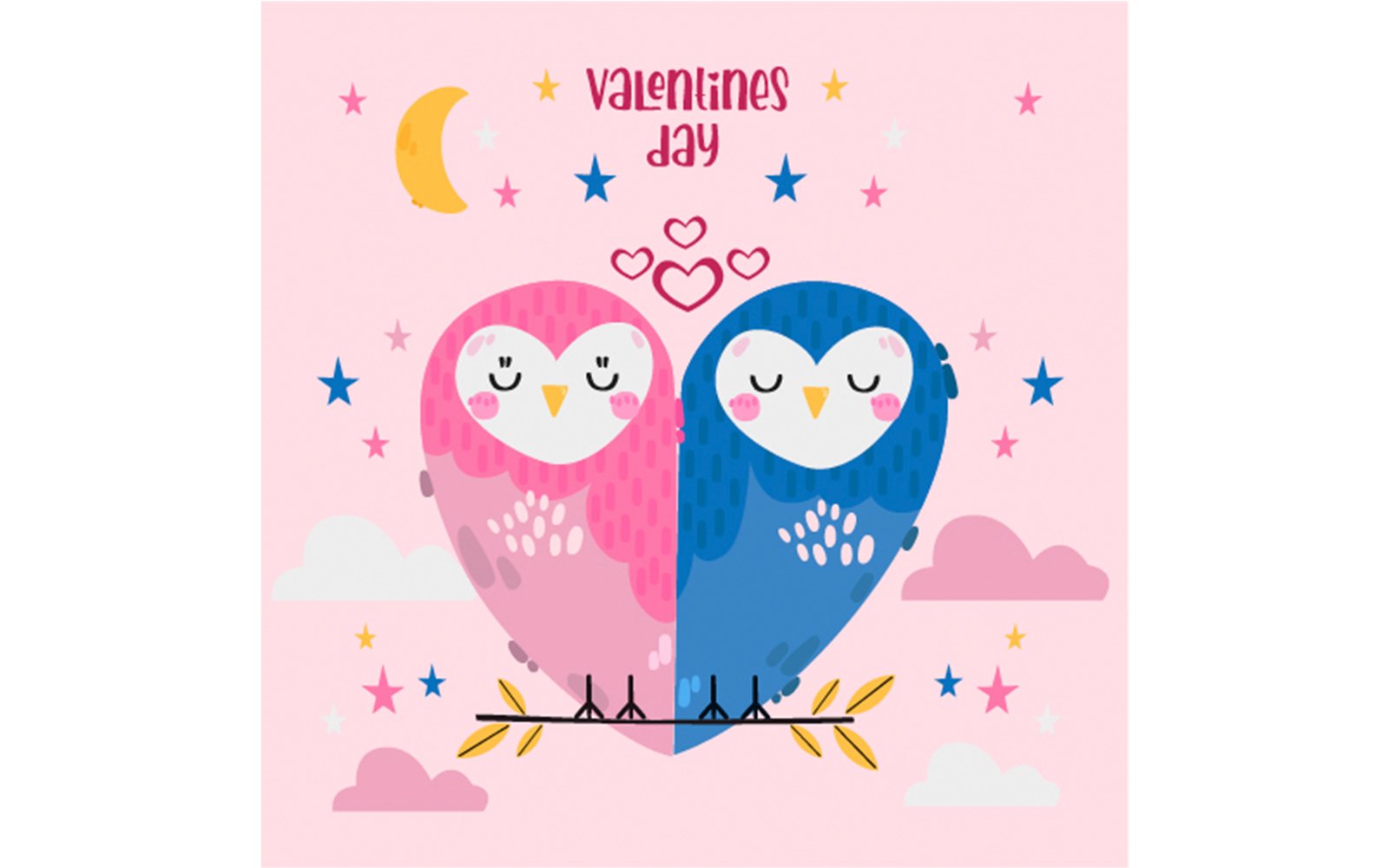 Hand Drawn Valentine's Day Animal Couple