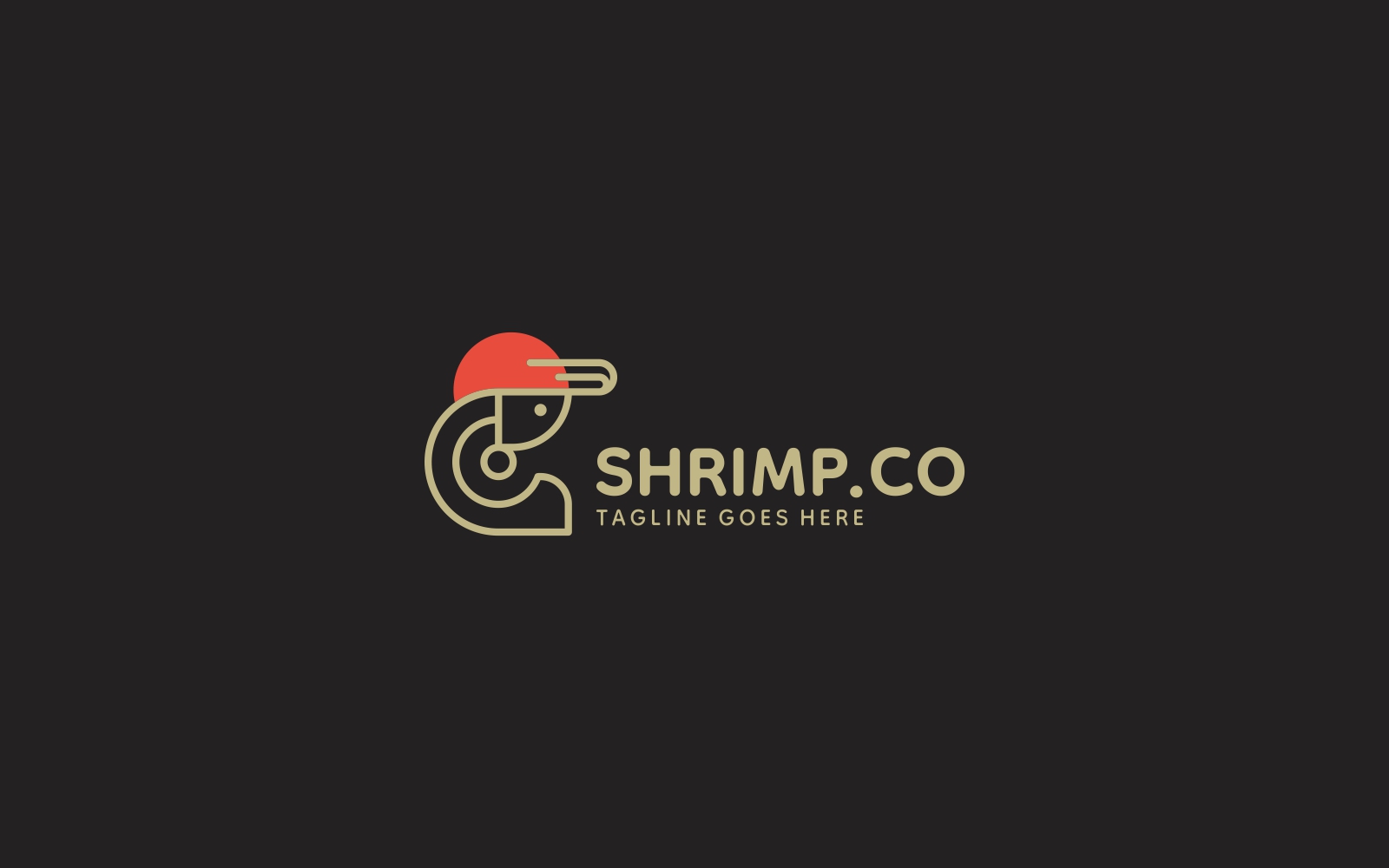 Shrimp Line Art Logo Template