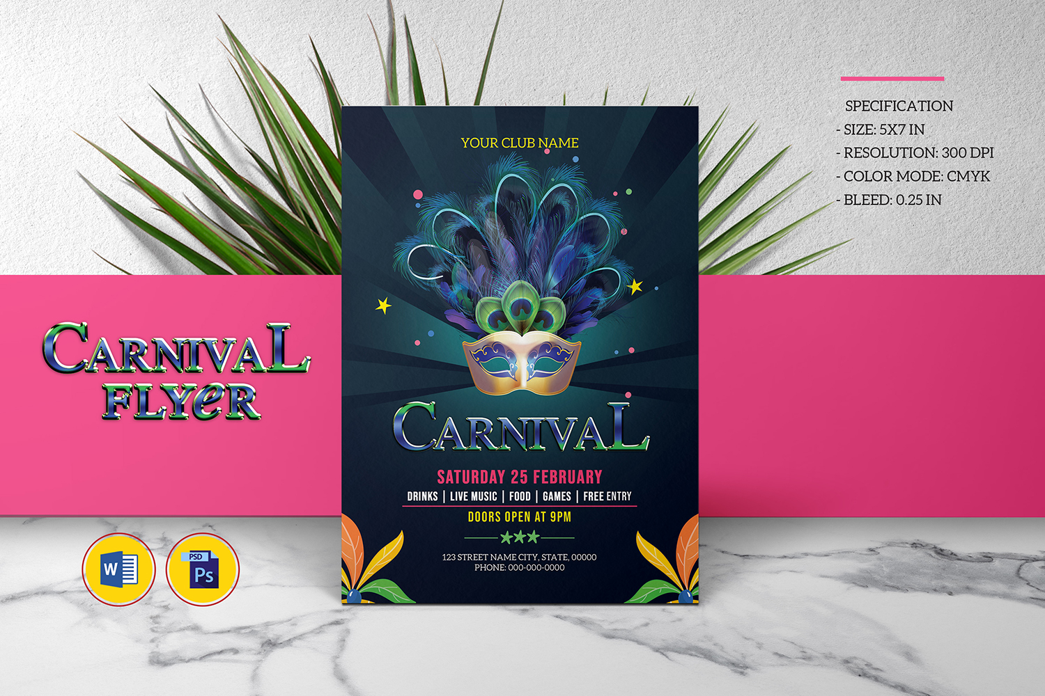 Carnival Party  Flyer Printable template