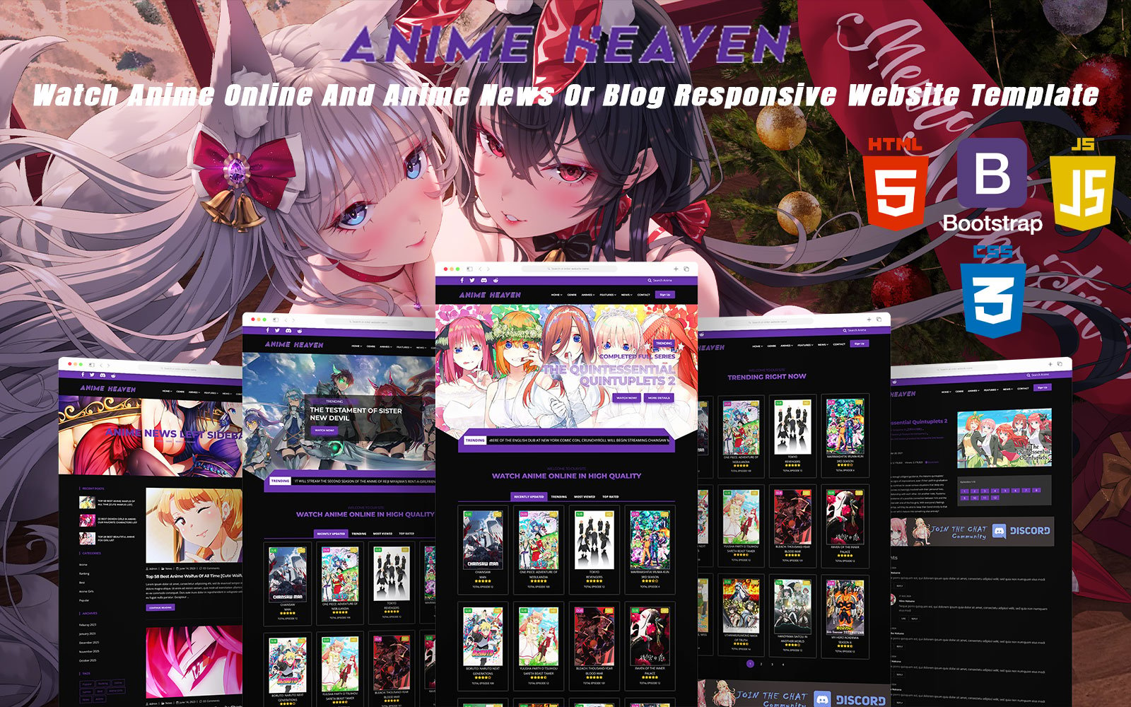 Anime - PSD Template for Anime Video Sharing Website 