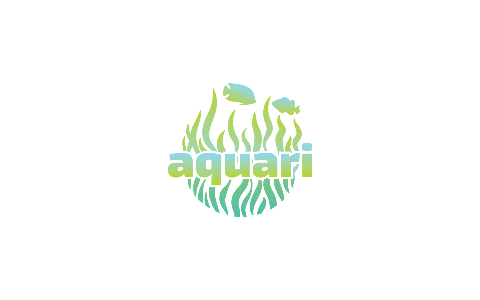 AQUARI Logo Colorful Gradient Logo for Fish Aquarium Business or Community