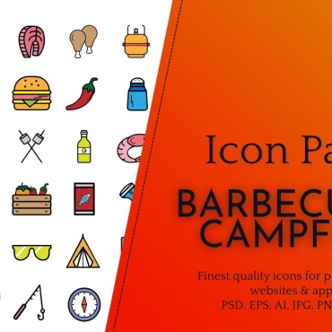 Campfire Outdoor Icon Sets 310799
