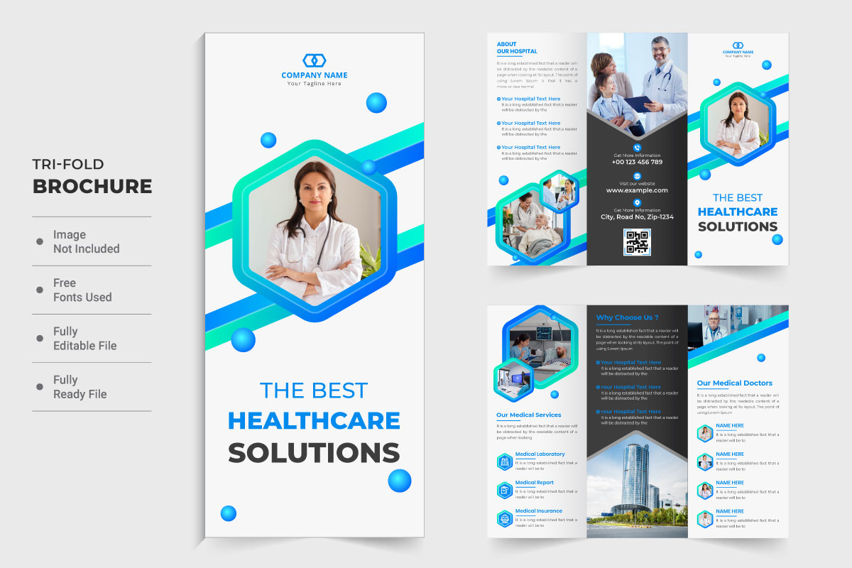 Clinic advertisement brochure design