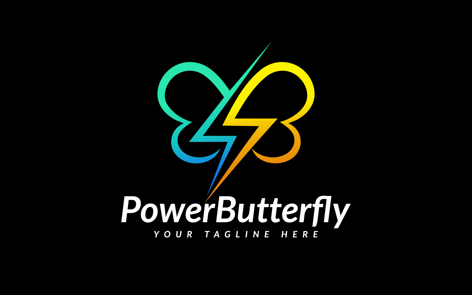 Electric Flash Volt Power Butterfly Logo