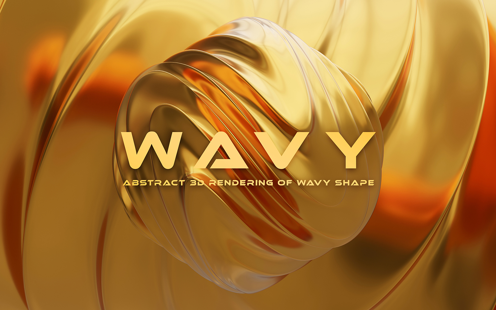 Gold Wavy Abstract Background