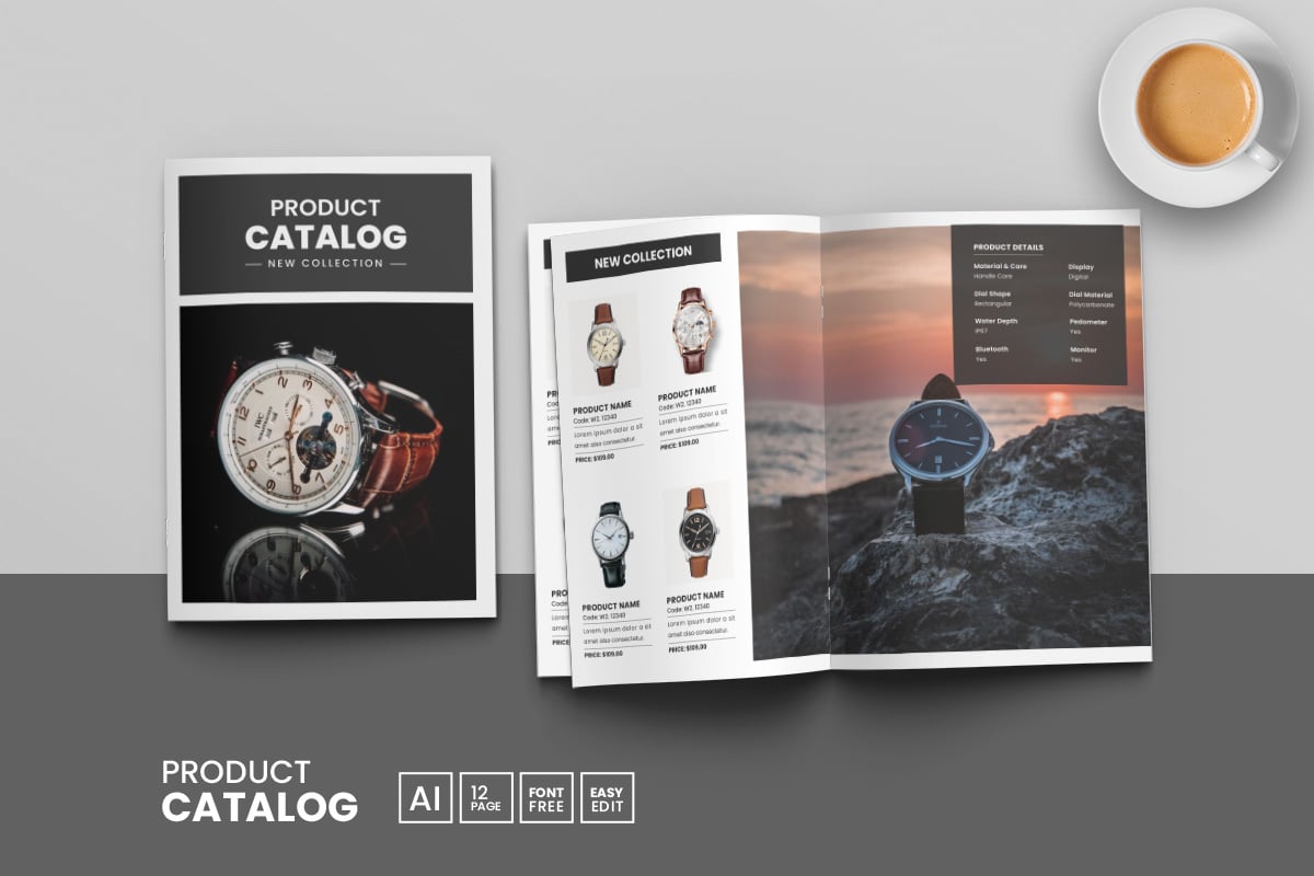 Multipurpose product catalog template and business brochure catalogue layout design