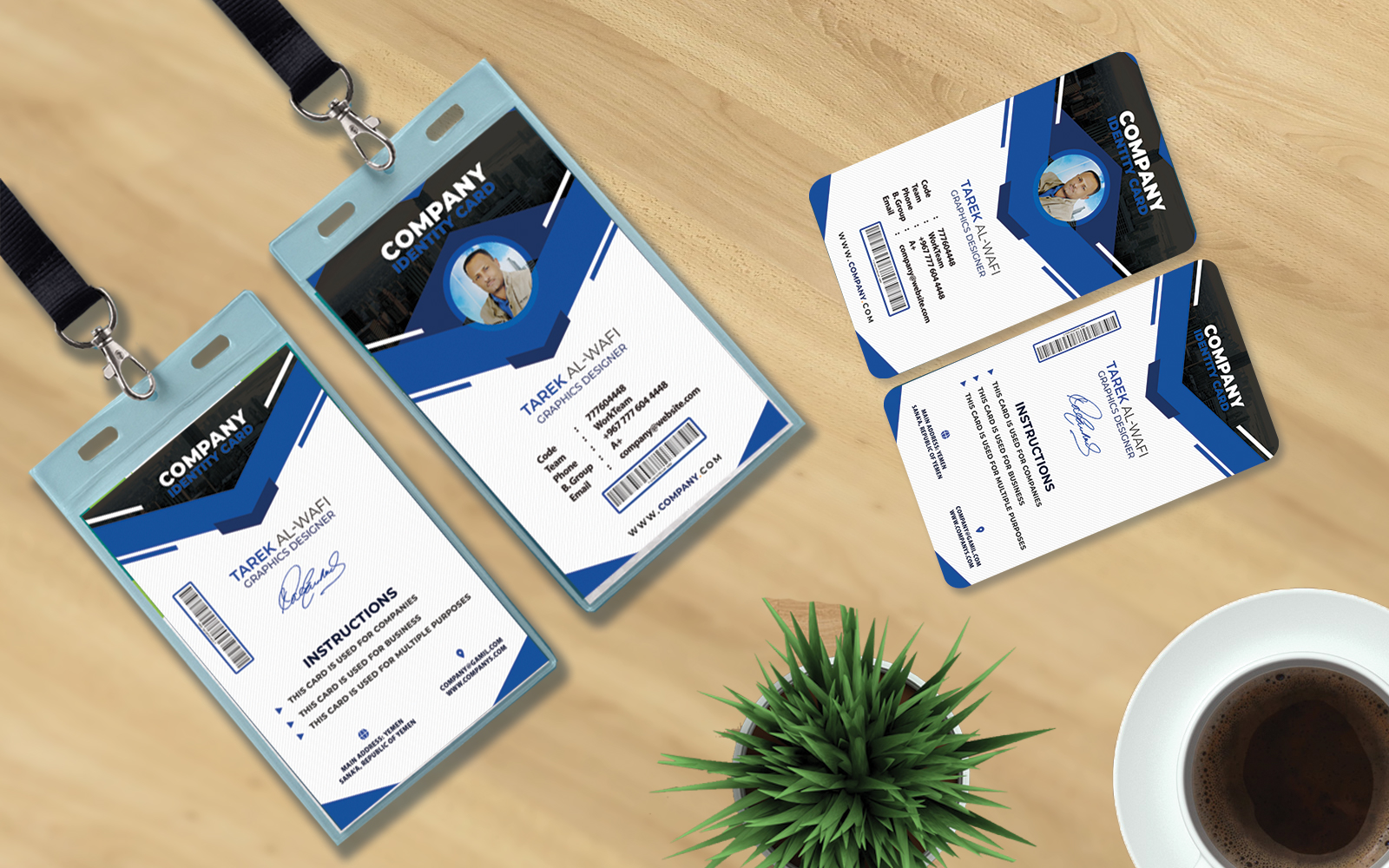 Identity Card Form - For Companies And Institutions - Blue