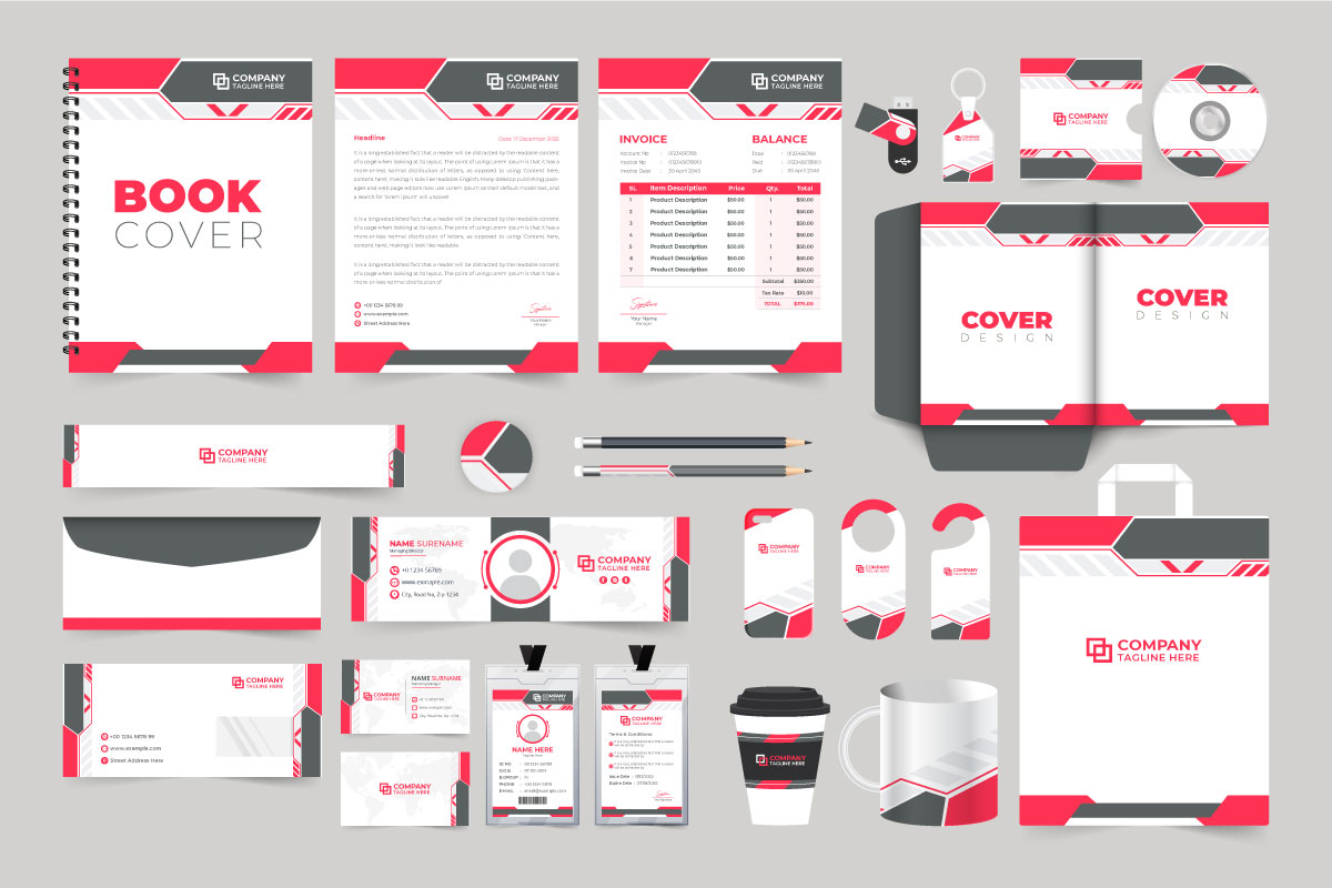 Corporate brand identity template vector