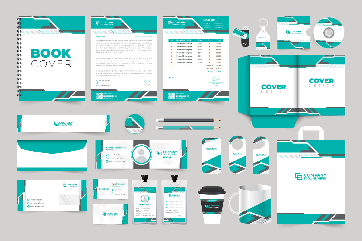 Brand identity stationery template bundle